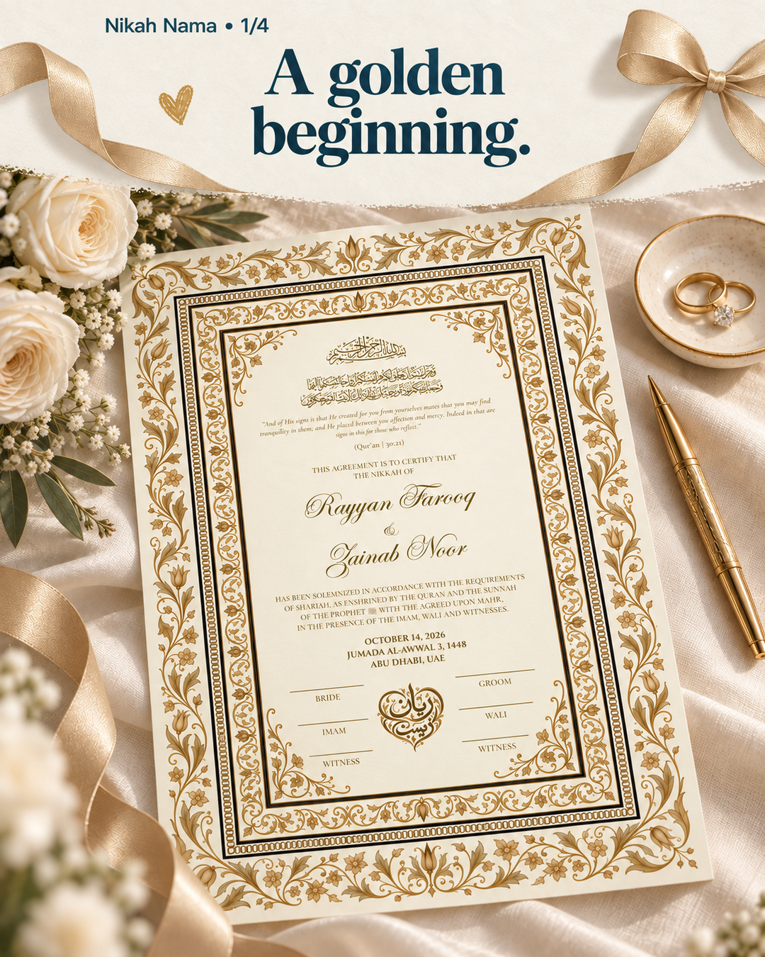 Golden Beginning Archival Nikah