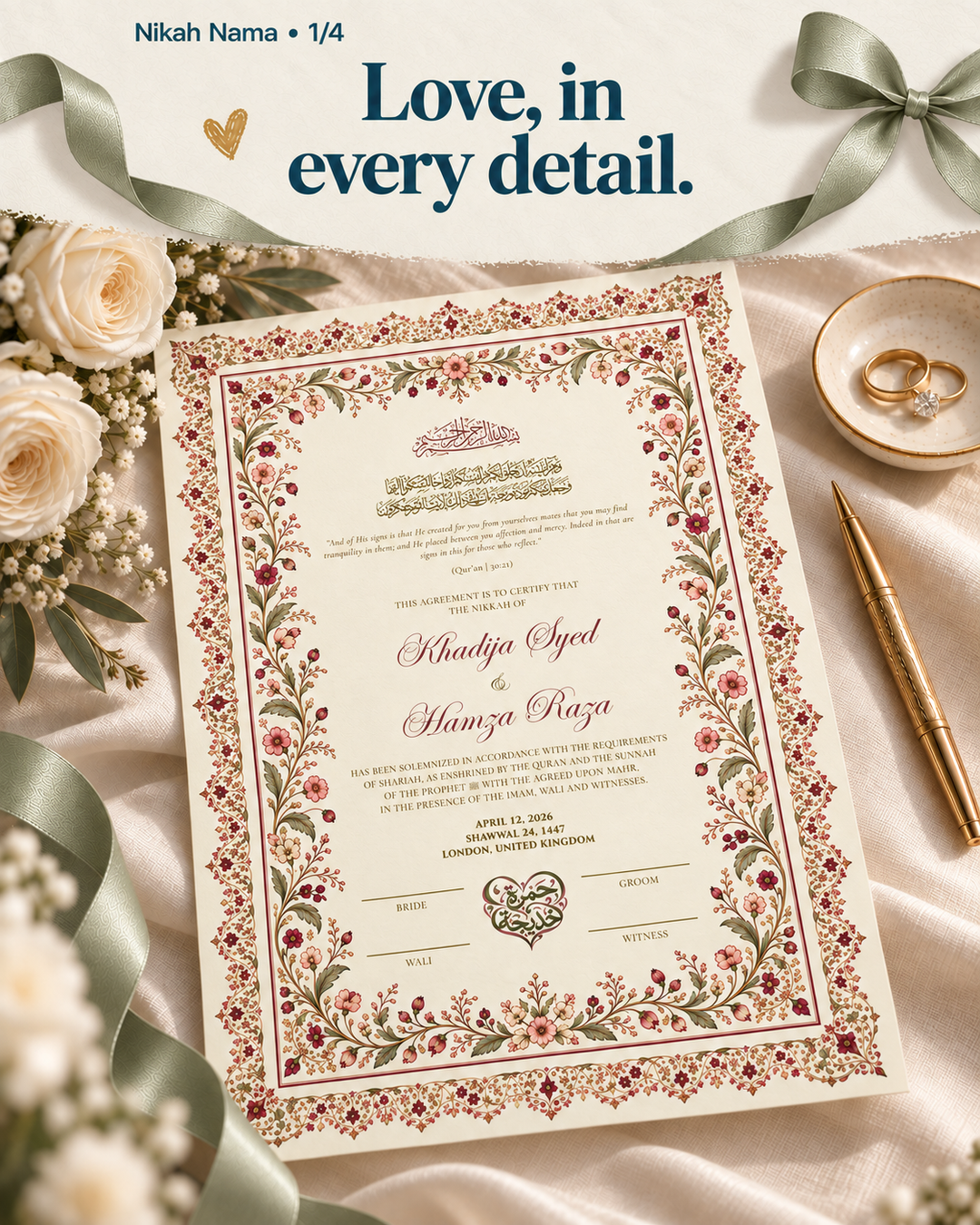 Eternal Covenant Nikah Keepsake